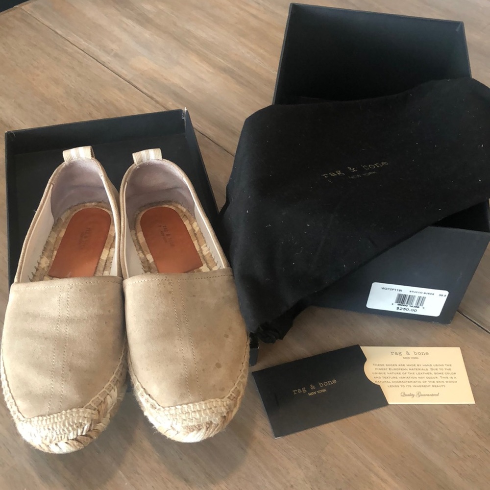 Rag & Bone Adria Espadrilles Suede Stucco
